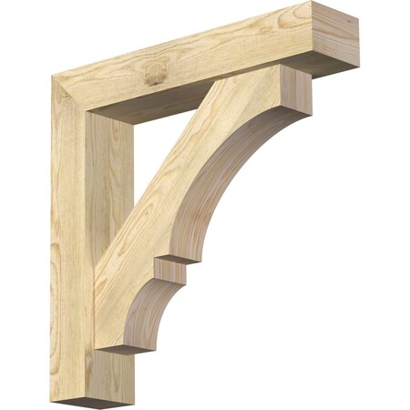 Ekena Millwork Balboa Block Rough Sawn Bracket w/ Offset Brace, Douglas Fir, 6"W x 28"D x 28"H BKT0604X28X28BOA05RDF
